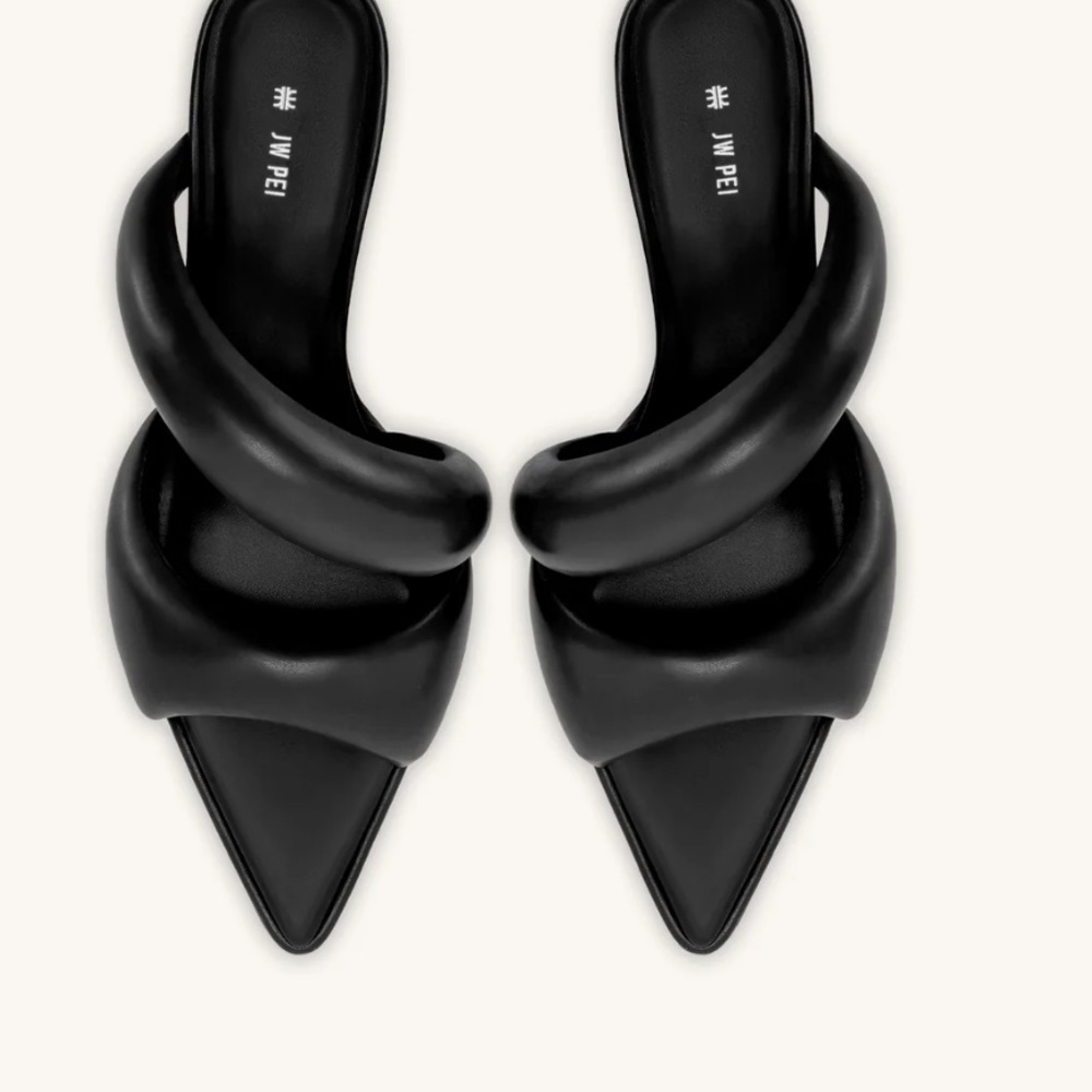 Vegan Leather SARA Mule Black , Open toe